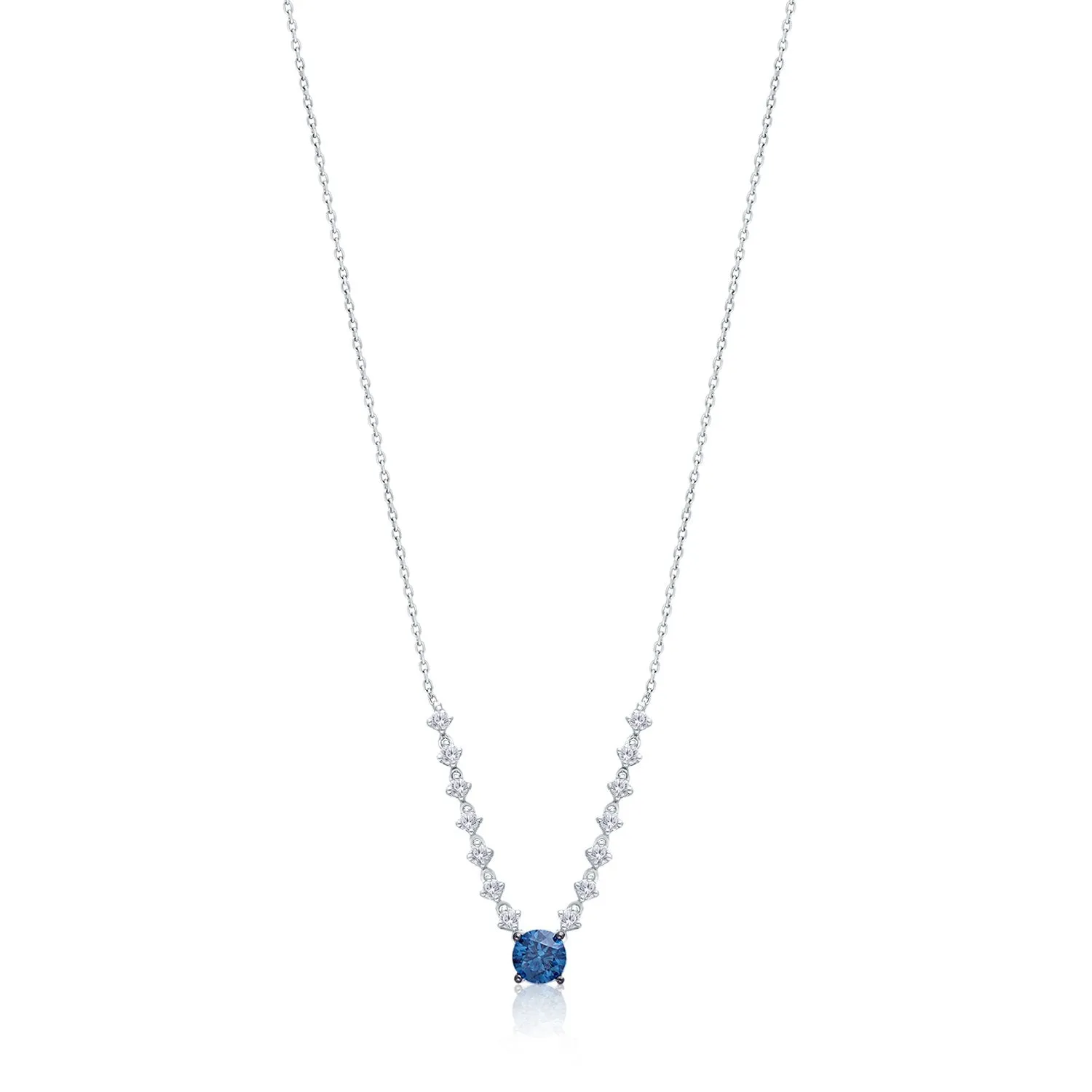 White Gold Blue & White Diamond Eternal Necklace