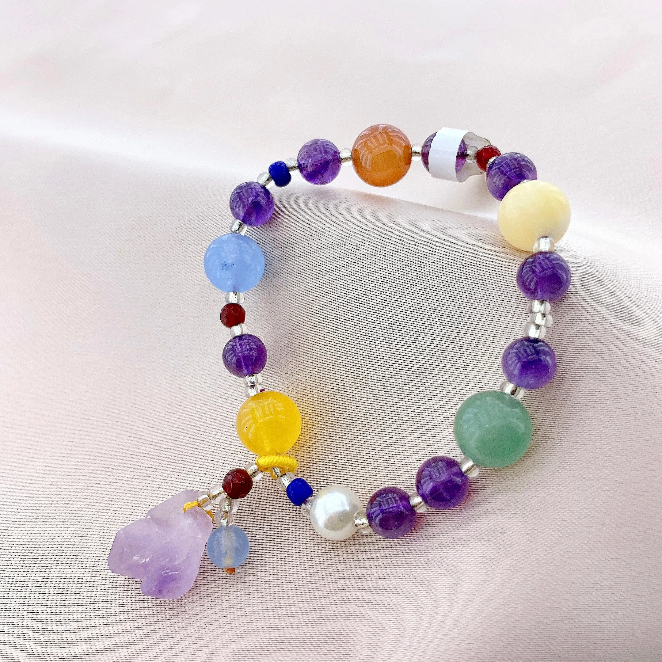 Women's Amethyst Beads Gemstone Bracelet