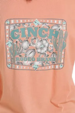 WOMEN'S CINCH RODEO BRAND TEE - CORAL