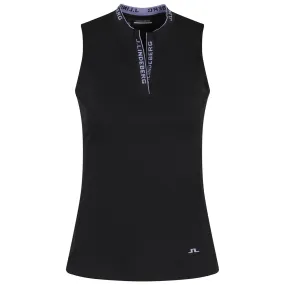 Womens Leya Sleeveless Polo Black - AW23